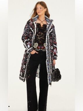 FARM Rio Black Floral Print Cami Dress with Lace Trim